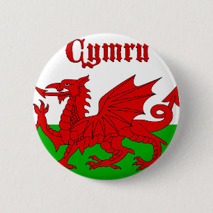 Welsh Flag Cymru 2 Inch Round Button