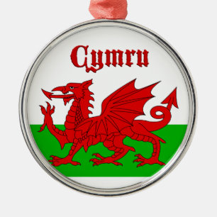 Welsh Flag Cymru Metal Ornament