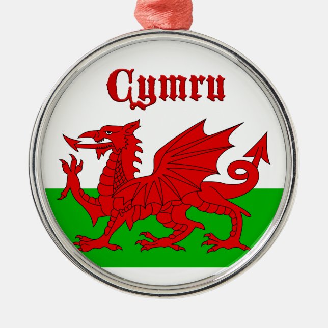 Welsh Flag Cymru Metal Ornament (Front)