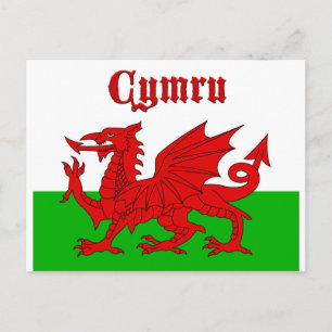 Welsh Flag Cymru Postcard