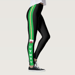 Welsh Flag, Dragon & Wales fashion patriots /sport Leggings