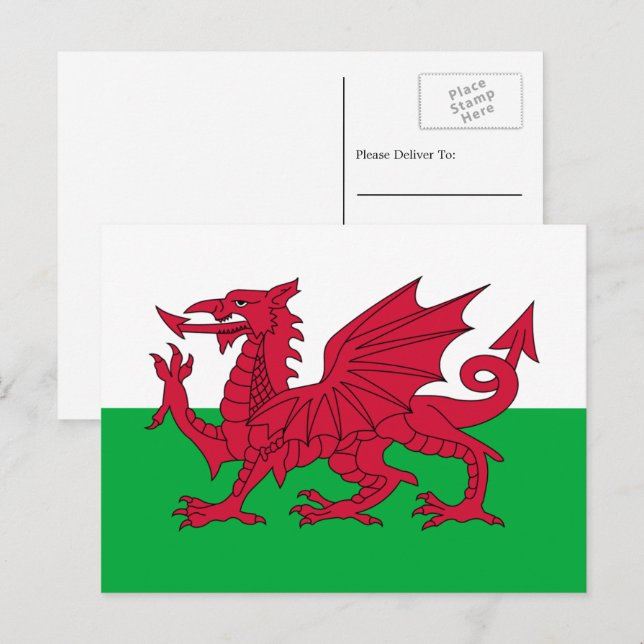 Welsh Flag, Flag of Wales Postcard (Front/Back)