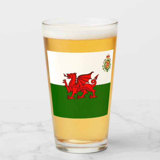 Welsh flag  glass (Front Filled)