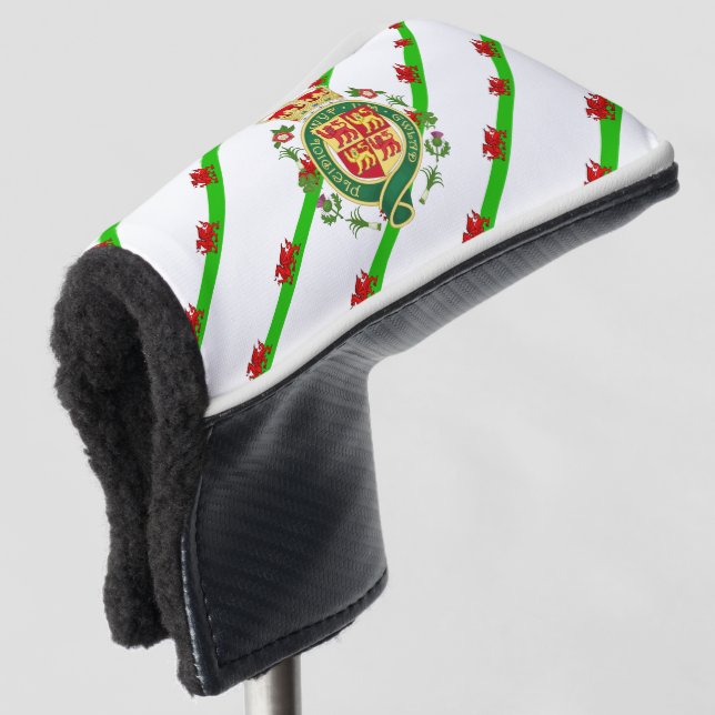 Welsh flag golf head cover (3/4 Front)