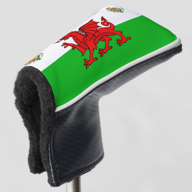 Welsh flag golf head cover (3/4 Front)