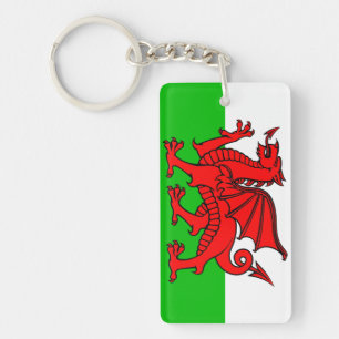 Welsh flag keychain
