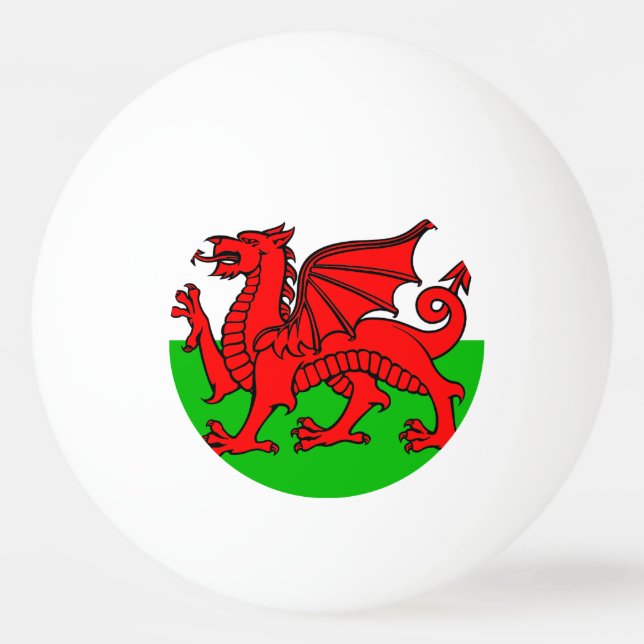 Welsh flag ping pong ball (Front)