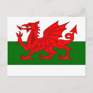 welsh flag postcard