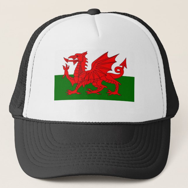 welsh flag trucker hat (Front)