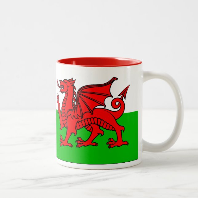Welsh Flag Two-Tone Coffee Mug (Right)