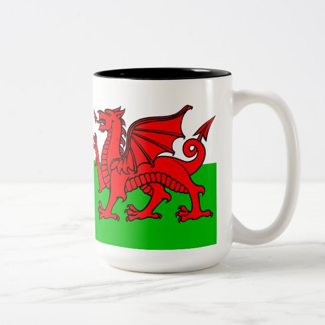 Welsh Flag Two-Tone Coffee Mug (Right)