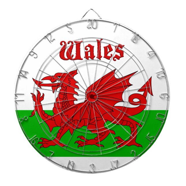 Welsh Flag Wales Dartboard (Front)