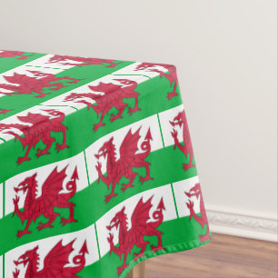 Welsh Flag & Wales dining tablecloth /decor Dragon