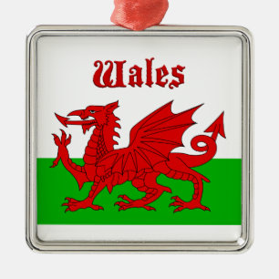 Welsh Flag Wales Metal Ornament