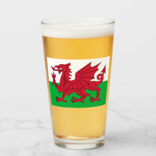 Welsh Flag (Wales) (Welsh Dragon) Glass