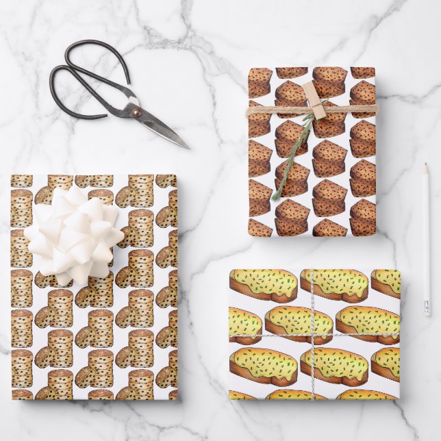 Welsh Foods Welshcakes Bara Brith Rarebit Wales UK Wrapping Paper Sheet (Front)