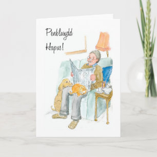 Welsh Greeting Birthday Card for a Man