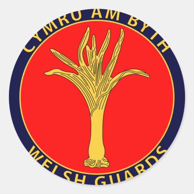 Welsh Guards Classic Round Sticker (Front)