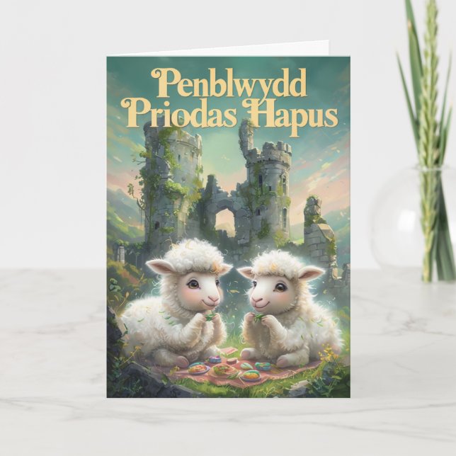 Welsh Happy Anniversary Card (Front)