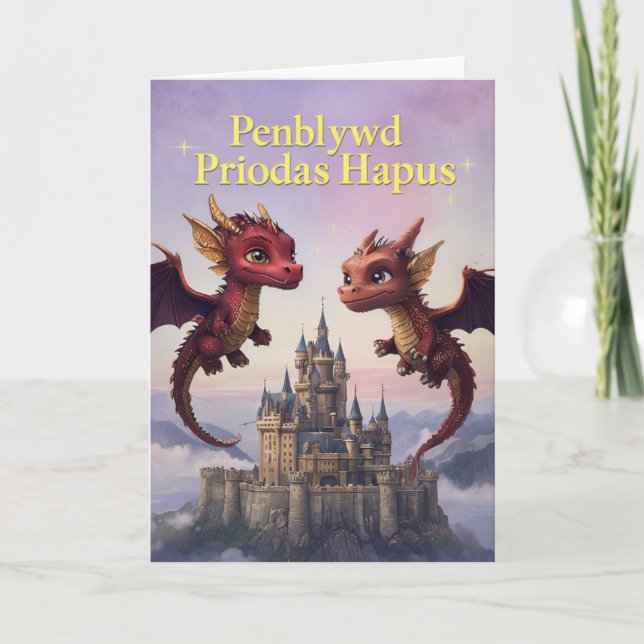 Welsh Happy Anniversary Card (Front)