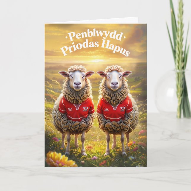 Welsh Happy Anniversary Card (Front)