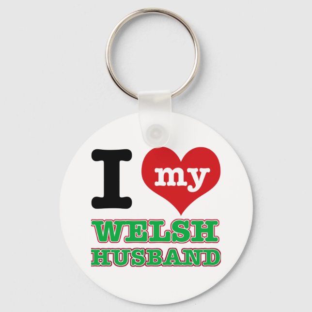 Welsh I heart designs Keychain (Front)