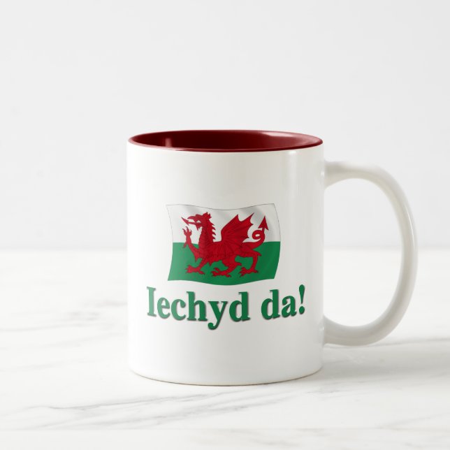 Welsh Iechyd da (Cheers!) Two-Tone Coffee Mug (Right)