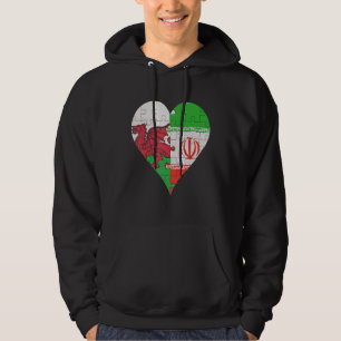 Welsh Iranian Flag Heart Hoodie