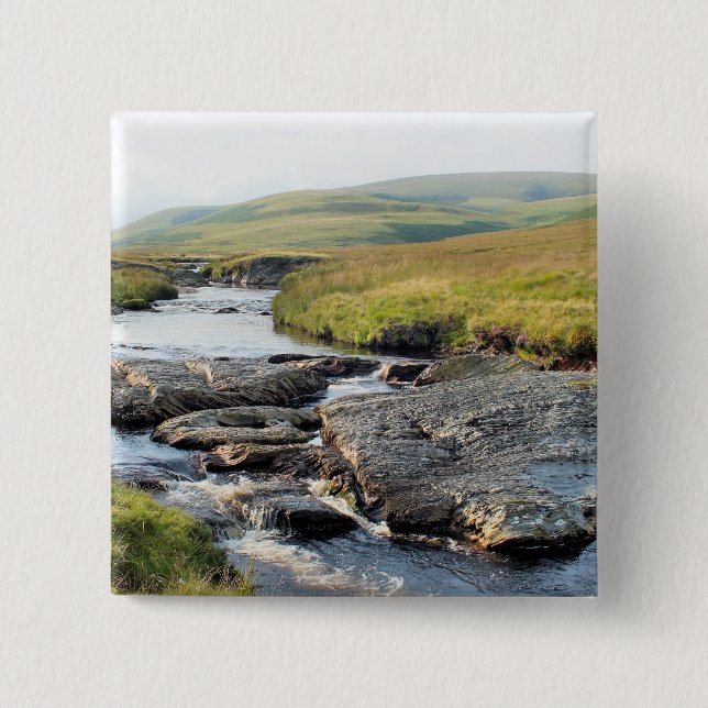 WELSH LANDSCAPE 2 INCH SQUARE BUTTON (Front)