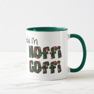 Welsh Language Coffee Mug: Hoffi Coffi, Floral Mug