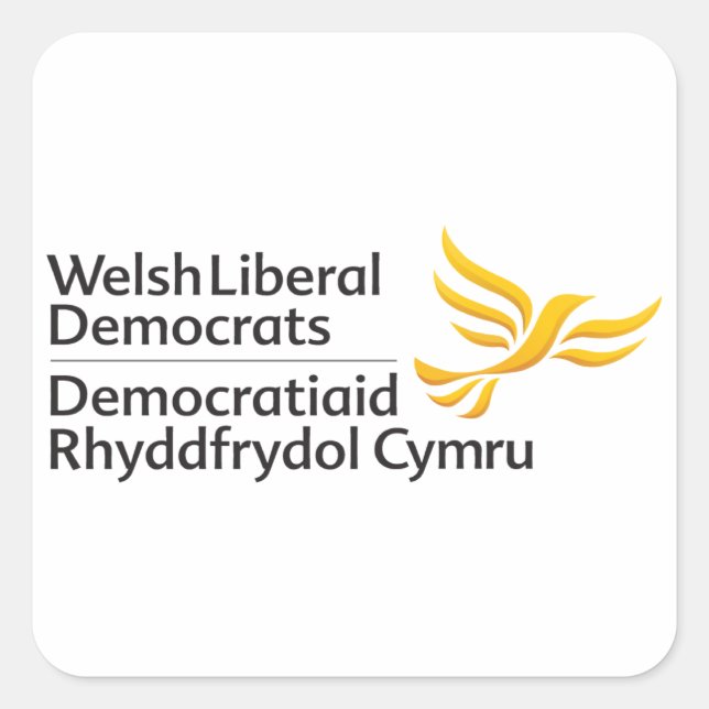 Welsh Liberal Democrats Logo - Cymru Square Sticker (Front)