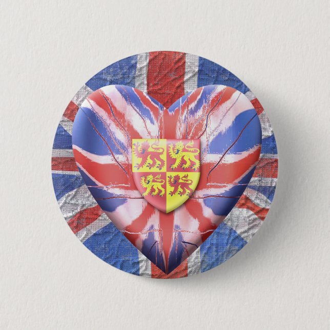 Welsh Lions 2 Inch Round Button (Front)