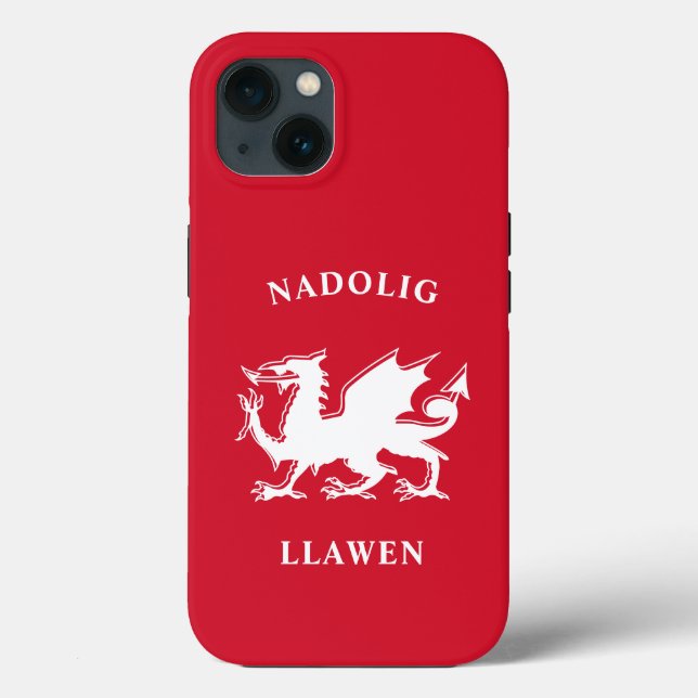 Welsh Merry Christmas Simple Celtic Nadolig Llawen Case-Mate iPhone Case (Back)