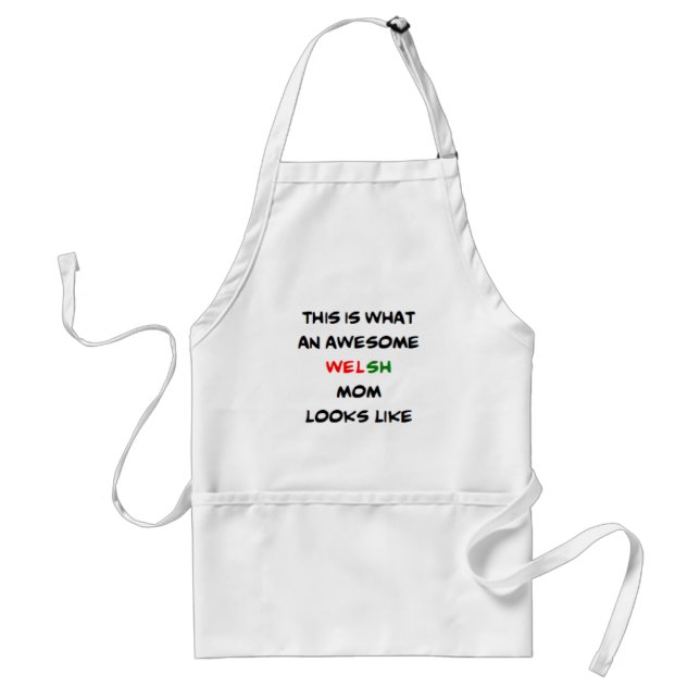 welsh mom, awesome standard apron (Front)