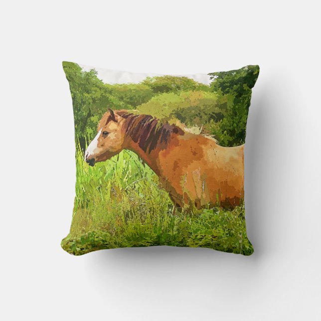WELSH MOUNTAIN PONY THROW PILLOW (Front)