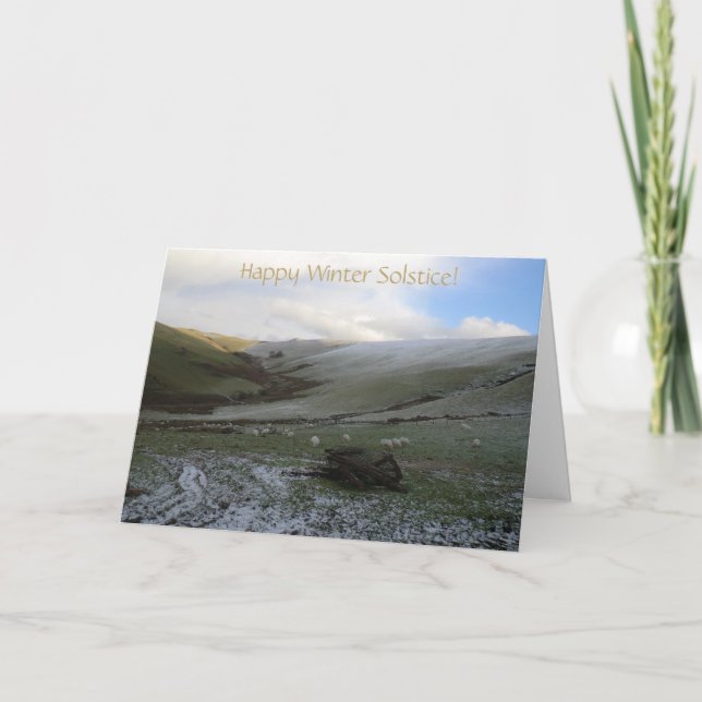 Welsh Mountains Winter Solstice Blessings Card (Front)