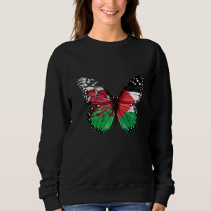 Welsh Palestinian Flag Butterfly Sweatshirt