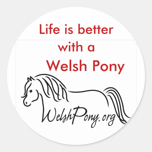Welsh Pony & Cob Society Classic Round Sticker (Front)
