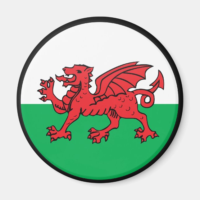 Welsh quality Flag Circle Magnet (Front)