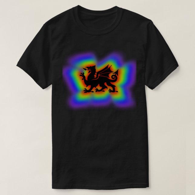 Welsh Rainbow Shadow Dragon T-Shirt (Design Front)
