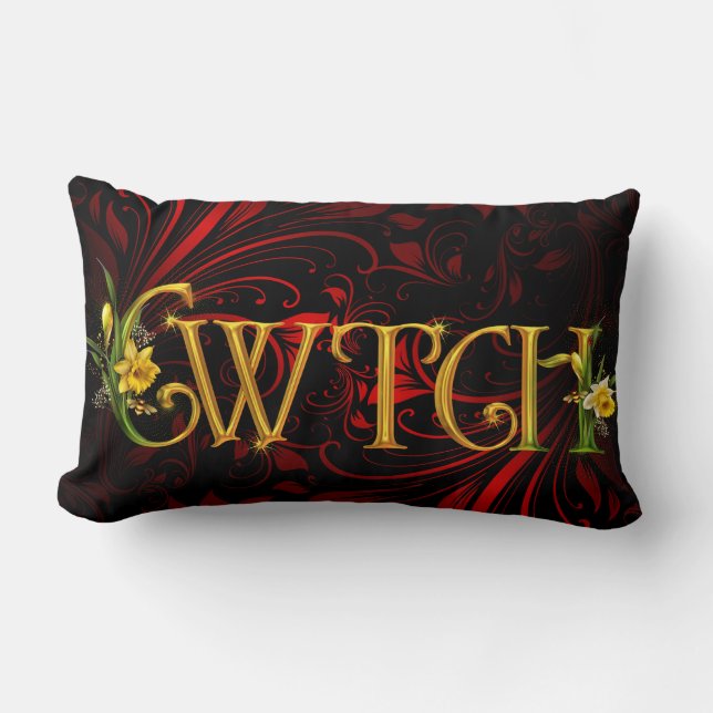 Welsh Red Cwtch Lumbar Pillow (Front)
