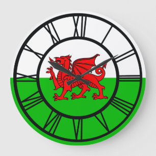 Welsh Red Dragon Wales Flag Large Clock