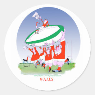 welsh rugby cheers, tony fernandes classic round sticker