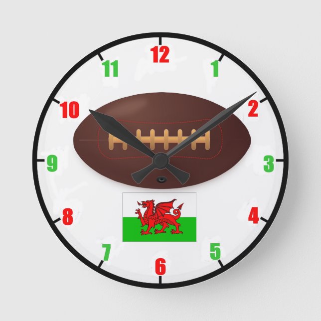 Welsh Rugby Wall Clock (Front)