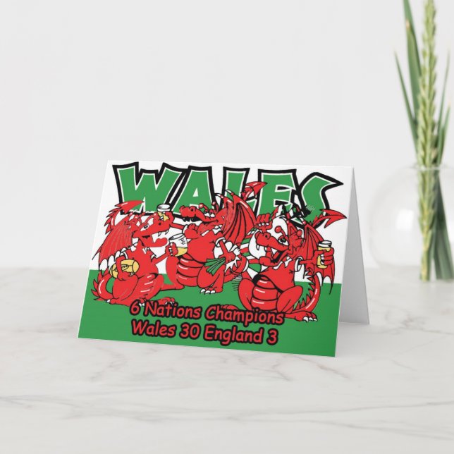 Welsh Six Nation Rugby Champions, W 30-3 E Card (Front)