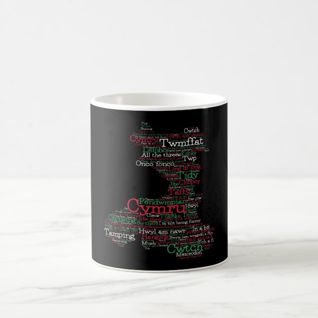 Welsh Slang Word Art Map Coffee Mug (Center)