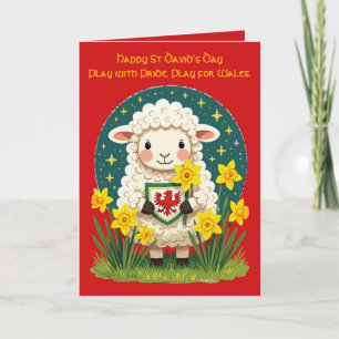Welsh Spring Lamb Cute St Davids Day Design Card
