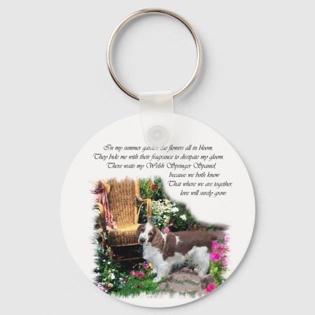 Welsh Springer Spaniel Art Gifts Keychain (Front)