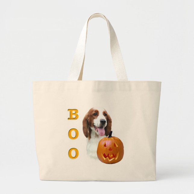 Welsh Springer Spaniel Boo Large Tote Bag (Front)