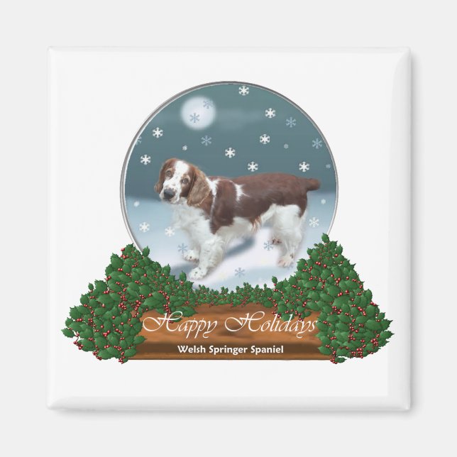 Welsh Springer Spaniel Christmas Gifts Magnet (Front)